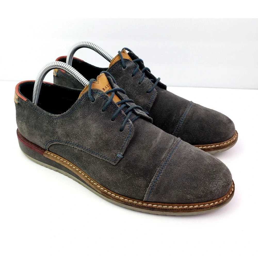 Ted Baker London Gliyne Mens Size 9 Gray Suede Formal Dress Oxford Shoes